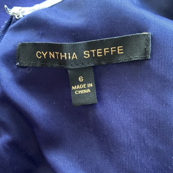 Cynthia Steffe Sleeveless Dress Women’s Blue with White Piping Stretch Size 6 - Picture 5 of 8